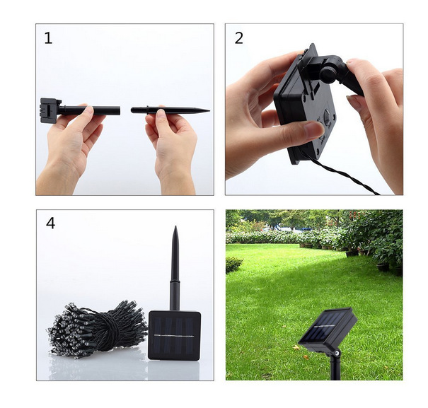 The manufacturer supplies 12LED fiber optic butterfly solar waterproof garden Christmas e-commerce best-selling light strings for same-day shipment pic 45