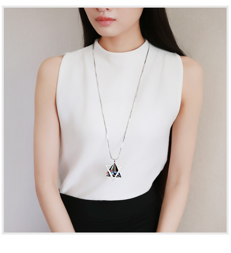 跨境欧美风链条毛衣链高级轻奢项链简约个性百搭秋冬流苏装饰品详情8