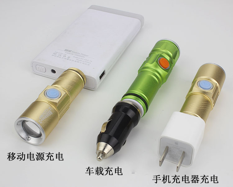 Tiger Hunter Strong Light Flashlight LED strong Light Charging Home USB charging mini Aluminum alloy small flashlight pic 42