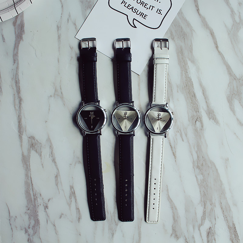 别样chic简约原宿三角形手表个性时尚双面镂空韩国潮流学生情侣表详情13
