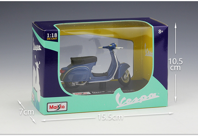 1:18Vespa 维斯帕踏板车摩托车仿真合金模型复古摩托车玩具车详情28