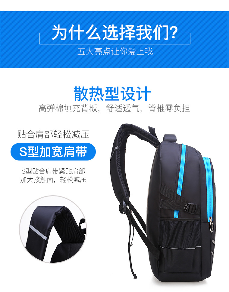 2024工厂批发新款小学生书包1-6年级男生 安全反光减负护脊儿童书详情4