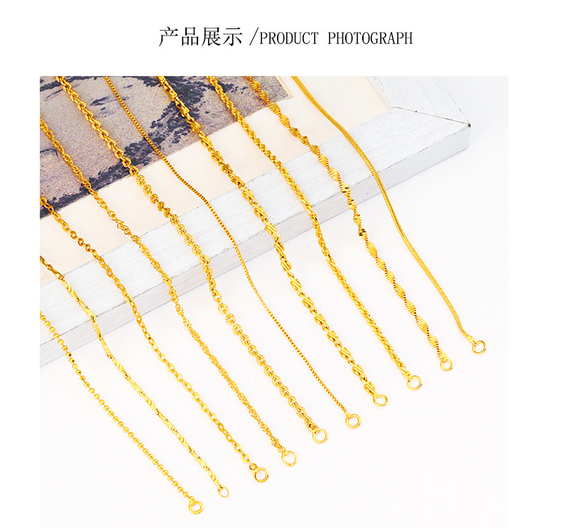 The sand gold necklace accessory for women does not fade for a long time, exuding a high-end and niche collarbone chain. It is a copper accessory from Yiwu that imitates gold pic 7