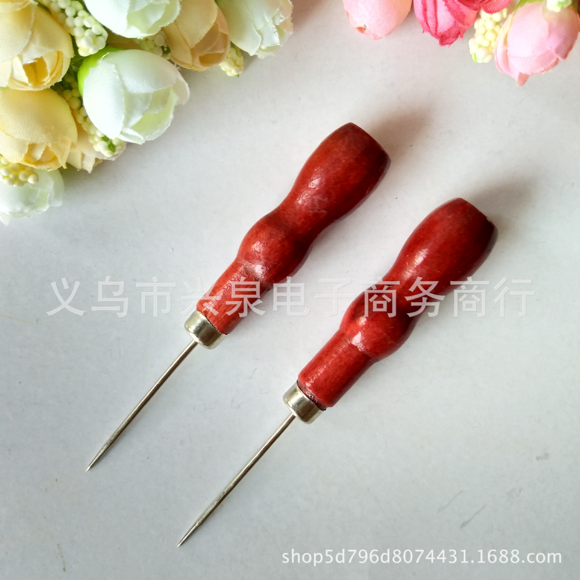 【1-6区】葫芦【直】椎50/盒1500箱 木把葫芦头直锥子 红色木柄千枚通 补鞋工具 一元百货批发详情2