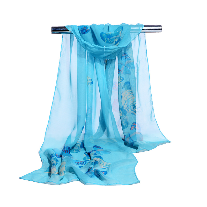 国潮厂家直销中国风版丝巾防晒大蝴蝶雪纺春夏长丝巾沙滩巾防嗮丝巾详情2