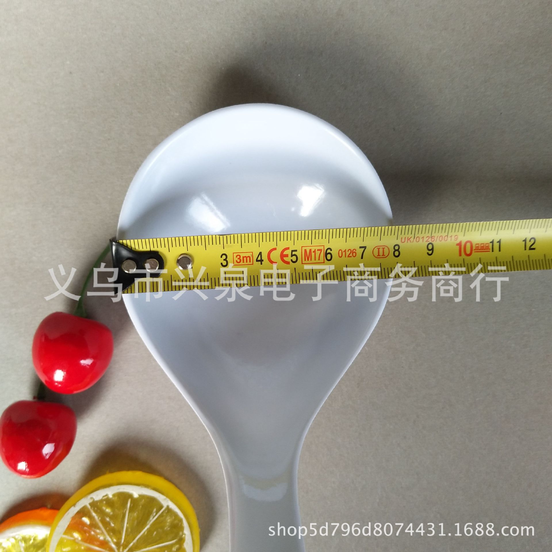 【 Zone 3-9 】 Large white spoon 20/ pack 600/ box Thick large white spoon rice spoon Plastic large soup spoon Porcelain imitation soup spoon Melamine spoon kitchenware pic 2