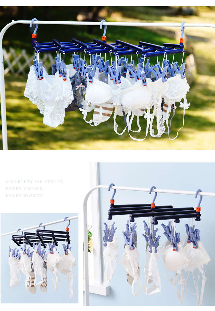 29-roller quick-folding clothes drying rack, windproof multi-head, foldable and extendable multi-functional plastic clothes drying rack pic 16