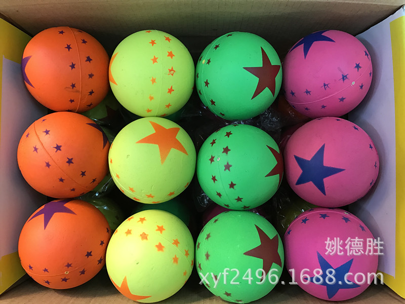 Factory direct sales 6.3cm rubber foam dog biting pet elastic children stress-relieving throwing toy balls pic 18