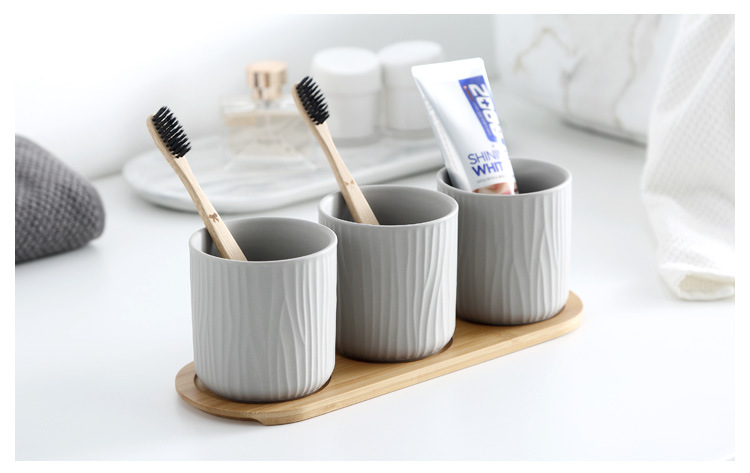 Household ceramic mouthwash cups, water cups, family hotel and homestay couple cups, toiletry cups, brushing cups, toothbrushes, cylinder sets pic 12