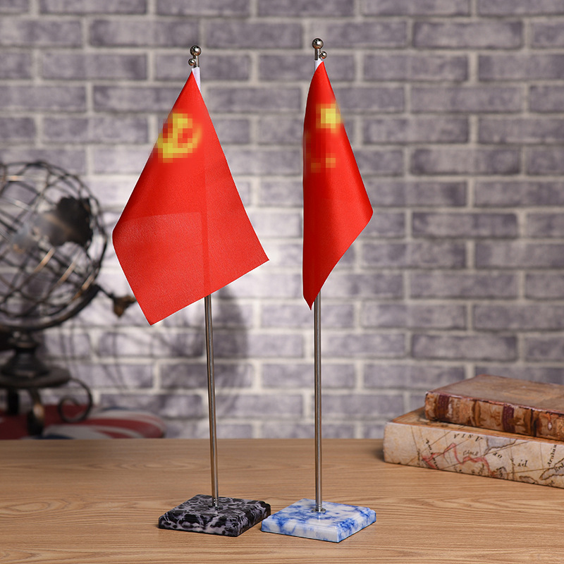 桌旗旗杆摆件批发伸缩旗杆仿大理石底座金属底座单杆旗帜小红旗详情7