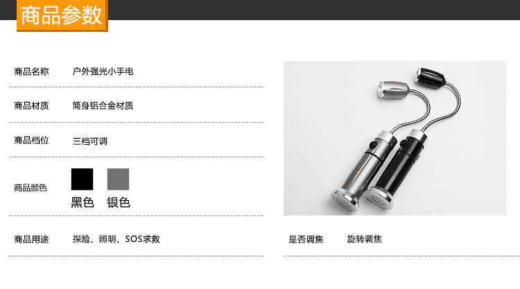 Cross-border bestseller barbecue light, focusing type with magnet led hose maintenance work light, strong light direct charging flashlight pic 7