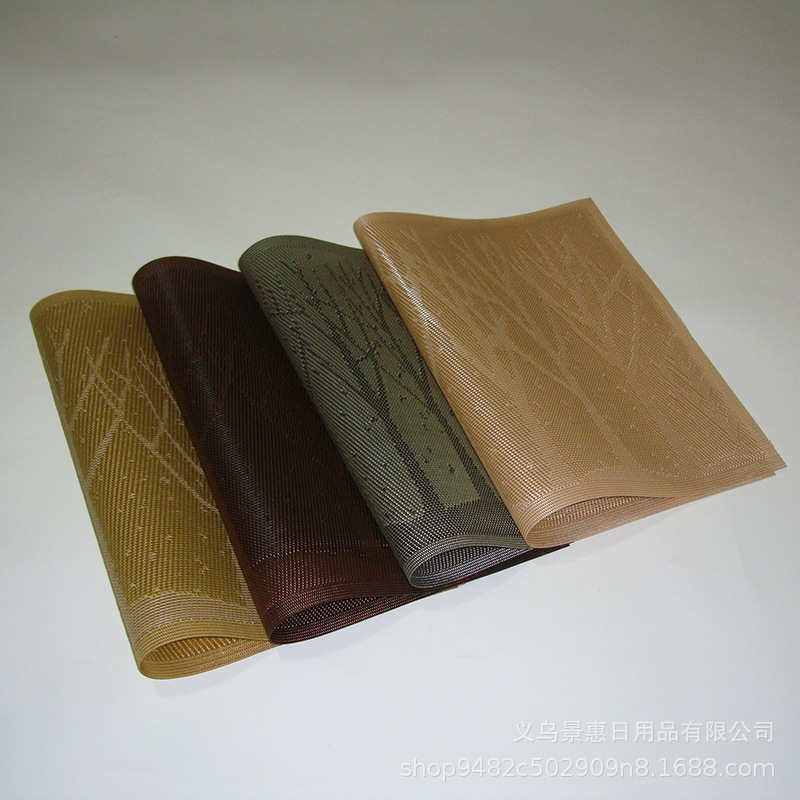 方形特斯林餐垫小树提花PVC餐垫酒店加厚隔热防滑餐垫厂家直销详情11