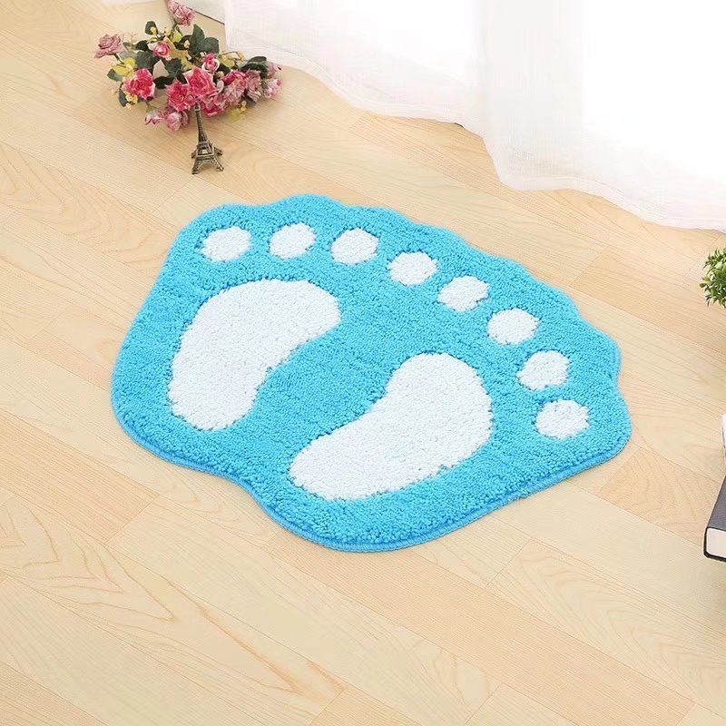 Factory direct sales of new anti-slip floor MATS with foot shapes, super-fine multi-color TPR bottom bathroom footprint door MATS wholesale pic 7