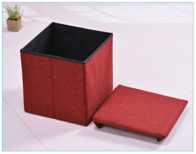 Wholesale of cotton-linen storage boxes with a pastoral style, Chinese-style fabric organizing boxes, eco-friendly and odorless folding storage boxes from manufacturers pic 15