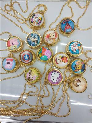 Wholesale of golden rotating anime cartoon wall watch gyroscope rotating pocket watch pic 1