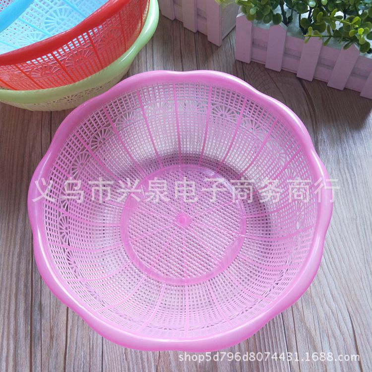 【 Zone 2-2 】 Small flower edge rice basket 400 yuan per piece, one or two yuan rice basket, vegetable washing basket, leaky basket, rice washing basket, lace, leaky basket, one or two yuan small commodities pic 6