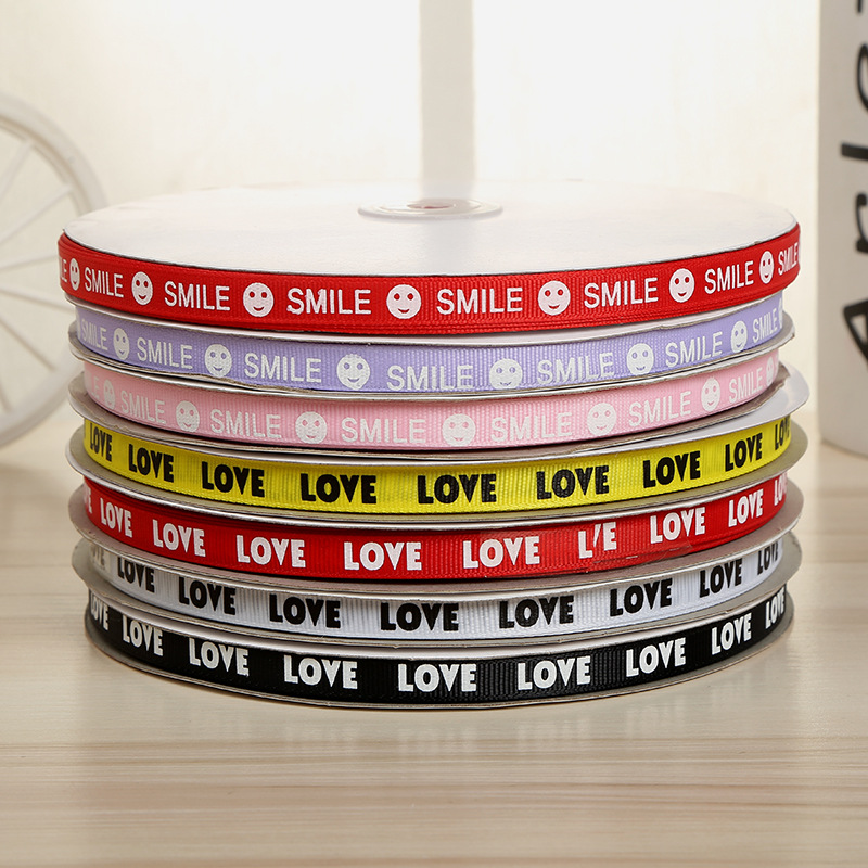 定制款罗纹带印字母LOVE织带 罗纹带丝带子印刷薄款螺纹带批发详情8