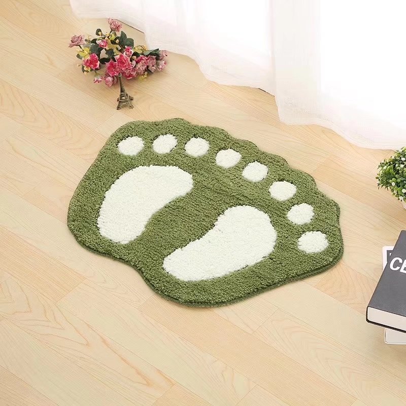 Factory direct sales of new anti-slip floor MATS with foot shapes, super-fine multi-color TPR bottom bathroom footprint door MATS wholesale pic 3