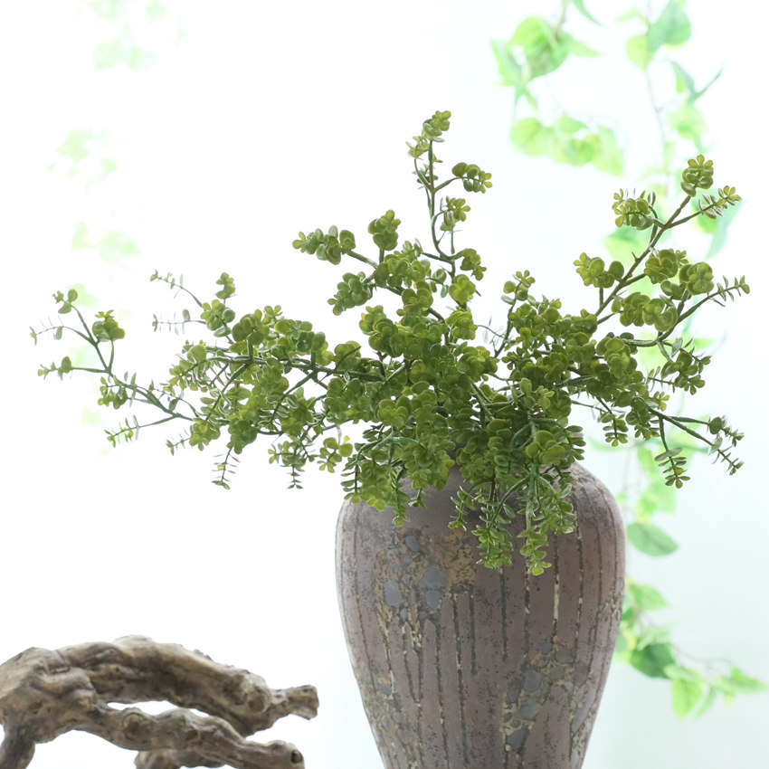 Artificial flower plastic succulent branches, soft rubber eucalyptus green plants, single plant, home decoration flower material matching pic 4
