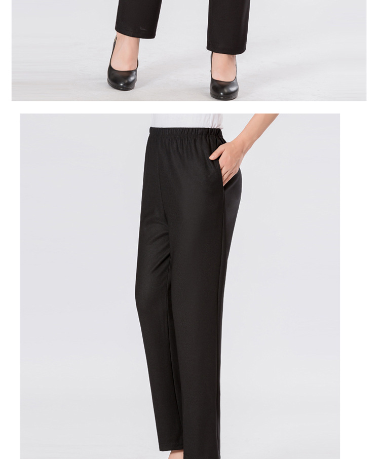 中老年女裤妈妈装宽松直筒休闲裤松紧高腰大码秋季厚款老年人裤子详情10