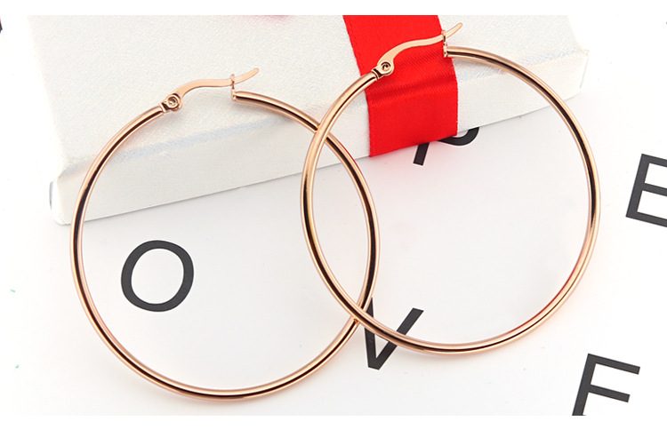 欧美简约不锈钢素圈耳环男女夸张大耳环高级感钛钢时尚耳扣耳环详情31