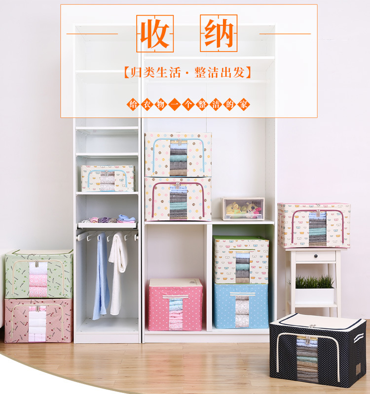 Wholesale and customized pants and clothes storage boxes, Baina boxes, moisture-proof, dust-proof and odorless Oxford cloth quilt storage bags pic 2