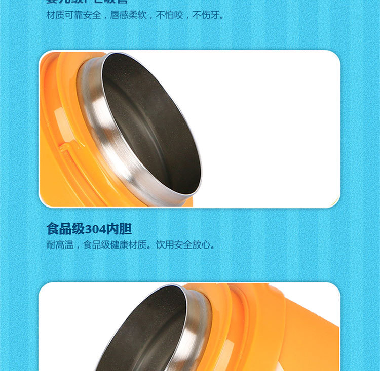 促销礼品印logo创意卡通儿童保温杯萝卜兔吸管弹盖不锈钢保温杯详情5
