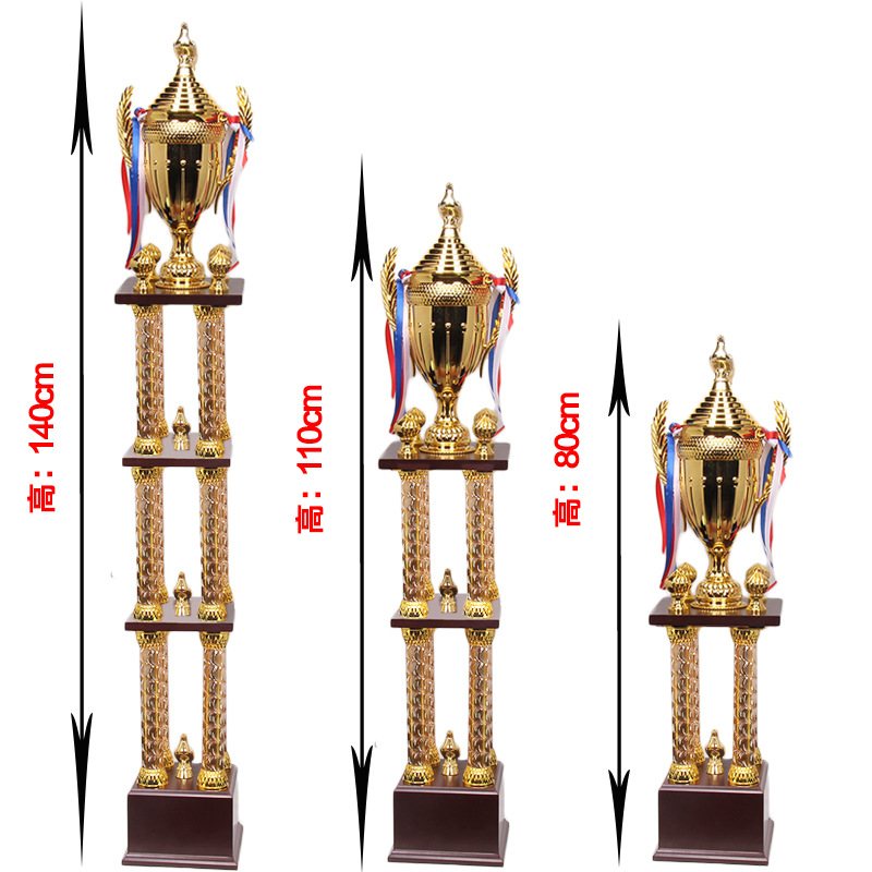 Wholesale of four-column trophies, creative high-end international large-scale competition trophies, corporate annual meeting trophies, and Taekwondo large trophies pic 7