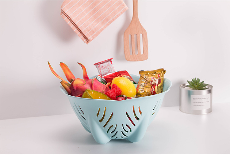 Lavar cesta de verduras calado lavar olla de frutas bandeja de frutas creativa cesta de frutas sala de estar de plástico snacks europeos plato de almacenamiento doméstico pic 8