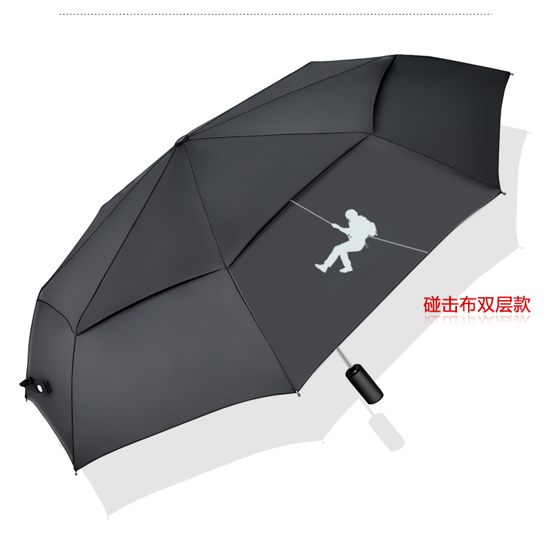 511 Umbrella, extra-large 140 fully automatic umbrella, folding and reinforcing, wind-resistant, sunny and rainy dual-purpose black rubber sunshade pic 24
