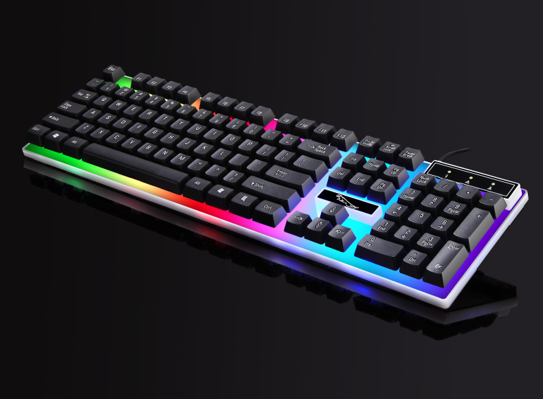 Cross-border keyboard Chasing Light Leopard G21 wired usb gaming Mechanical feel seven-color luminous laptop keyboard KB pic 8