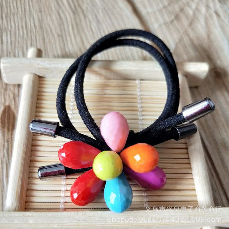 Water Drop Beads 33 and 34 Korean version beads rubber bands, cute hair accessories, headbands, colorful beads hair bands, one and two yuan rubber bands wholesale supply pic 2