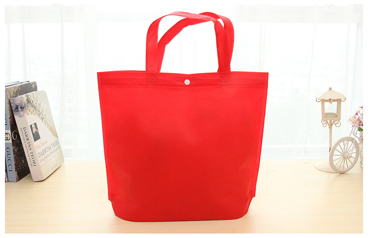 In-stock buckled non-woven fabric bags, blank folding heat-pressed handbags, high-end non-woven fabric shopping bags with printed logos pic 23