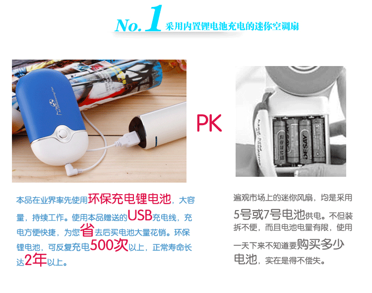 USB充电睫毛风扇嫁接种植吹干机美甲迷你手持掌上空调水冷小风扇详情6