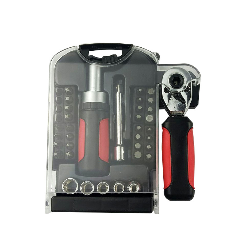 40pc Short handle tool set stubby set ratchet wrench adjustable wrench maintenance tool pic 21