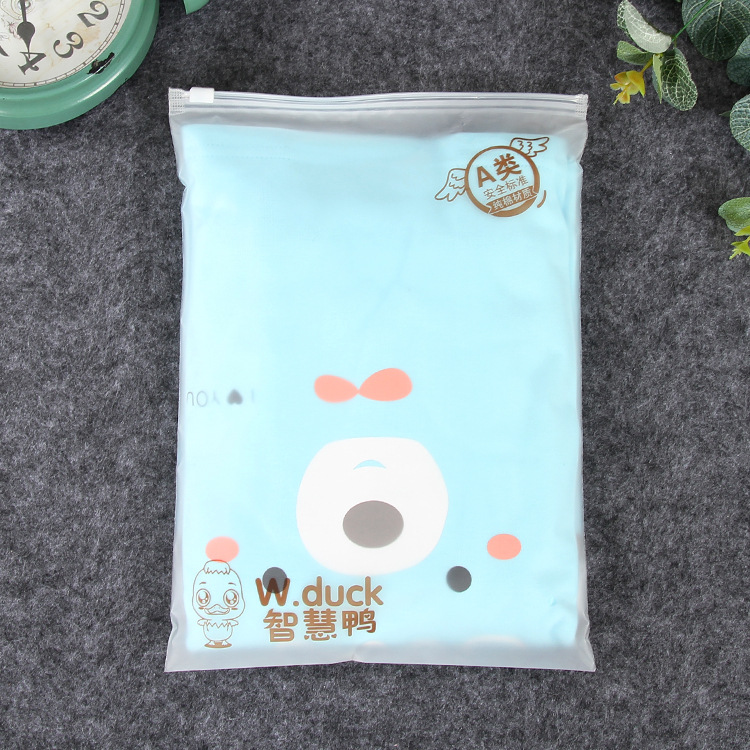 In-stock frosted transparent bags with LOGO printing, clothing packaging bags, CPE clothing zipper bags, socks and underwear packaging bags pic 14