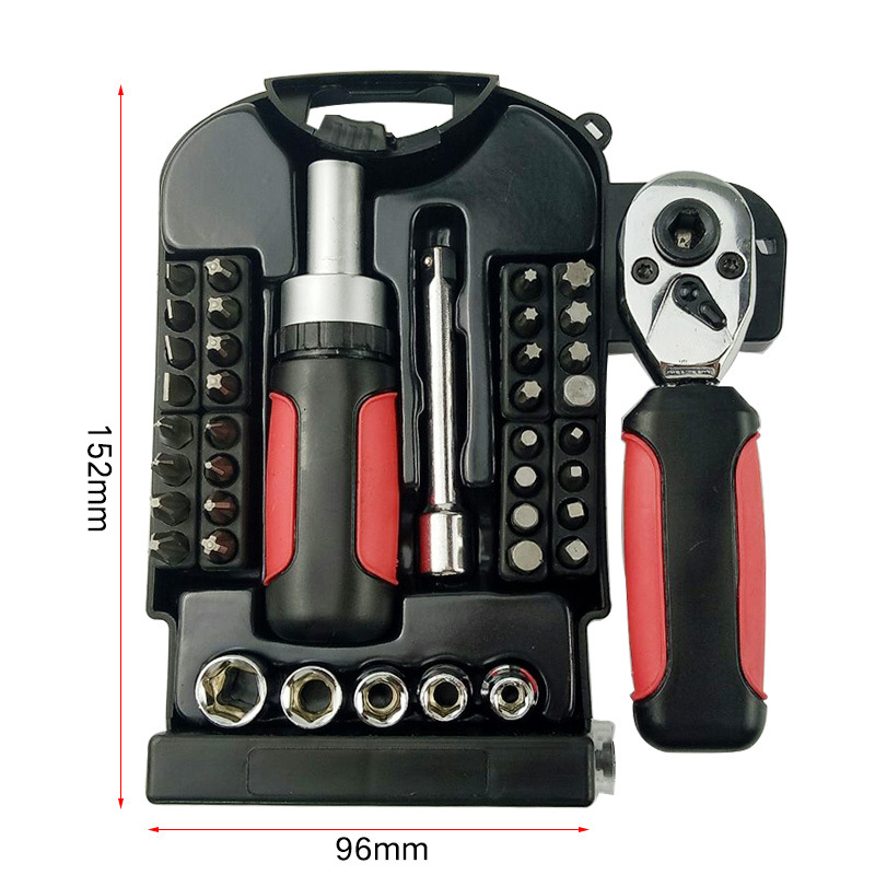 40pc Short handle tool set stubby set ratchet wrench adjustable wrench maintenance tool pic 27