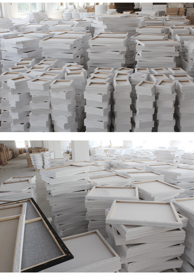 Factory wholesale solid wood stretched fabric oil painting frames, digital oil painting frames, European-style mortise and tenon picture frame strips, inner frame strips, picture board wooden frames pic 4