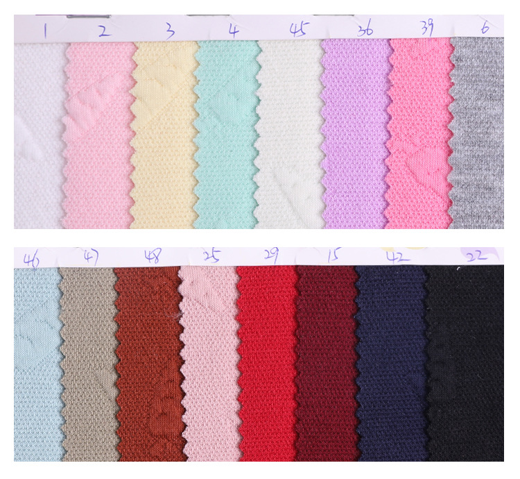 In-stock knitted fabric jacquard fabric for infants and children, elastic air layer, all-polyester knitted baby jacquard fabric pic 8