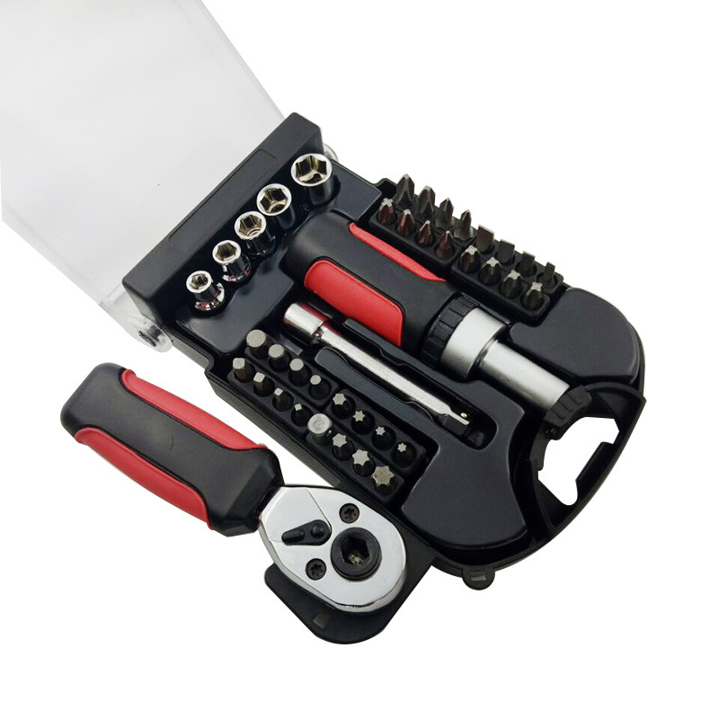 40pc Short handle tool set stubby set ratchet wrench adjustable wrench maintenance tool pic 23