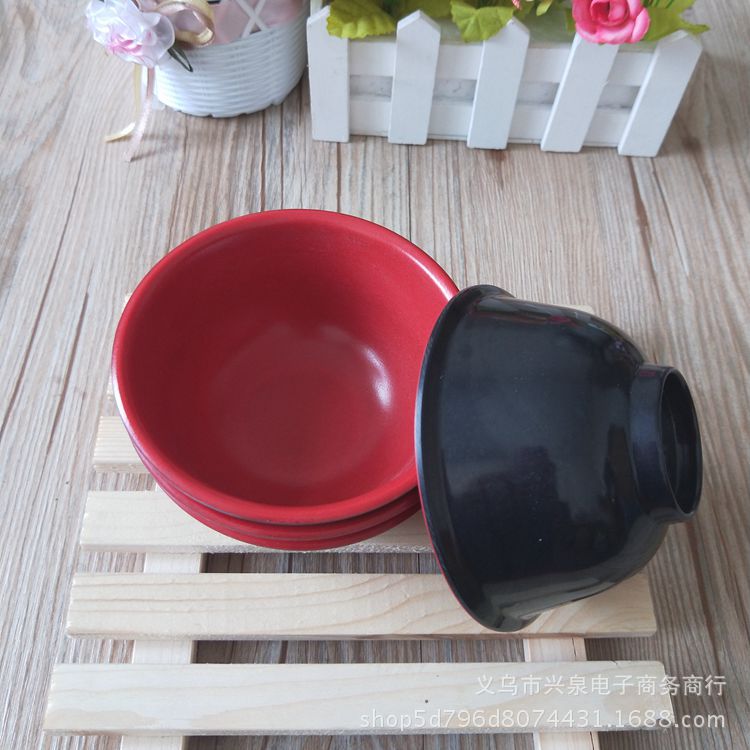 【 Zone 3-9 】2701 Red Bowl 600 per box, one yuan, Two yuan, Small Bowl, Melamine Bowl, Small Red Bowl, Hot Pot Bowl, Two-color Bowl, one yuan Tableware pic 3