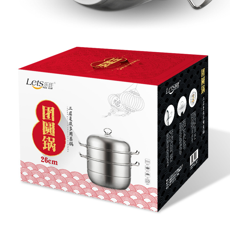 新款厨房用品韩式不锈钢蒸锅加厚复底三层蒸锅无涂层多用汤蒸锅详情26
