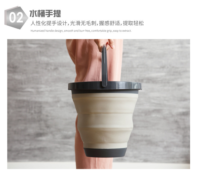 多功能桶户外露营折叠桶大号塑料手提钓鱼旅行便携可伸缩水桶洗车详情9