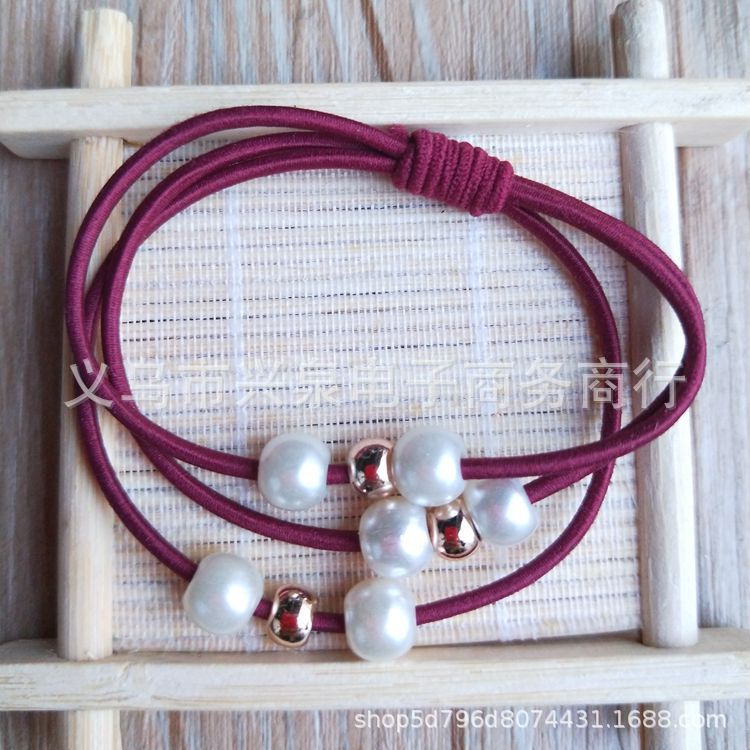 【 No. 44 】 Wholesale of 3-strand small pearl Korean-style hair accessories, 9-strand Korean-style hair bands, 3-strand hair ties, pearl hair accessories, Yiwu hair accessory and hair band supply pic 6