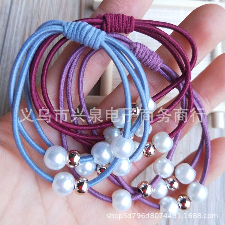 【 No. 44 】 Wholesale of 3-strand small pearl Korean-style hair accessories, 9-strand Korean-style hair bands, 3-strand hair ties, pearl hair accessories, Yiwu hair accessory and hair band supply pic 3