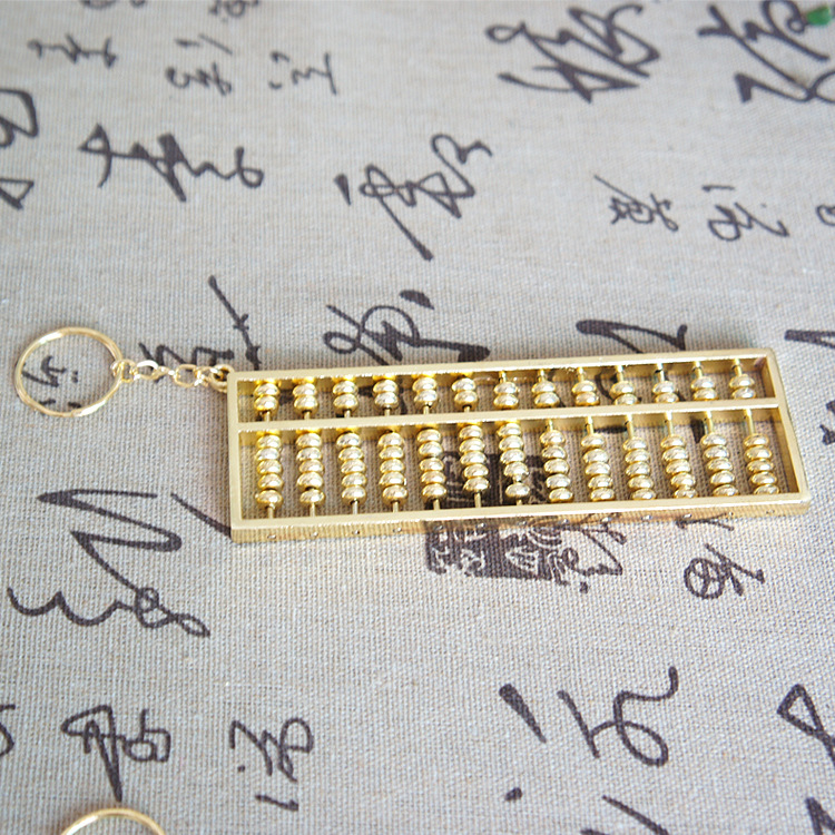 Special offer manufacturer direct delivery abacus keychain for wealth attraction, zinc alloy gold-plated daily pendant, handicraft, travel gold calculator pic 21