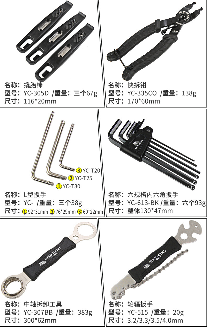 BIKEHAND YC-721 Bicycle Repair Toolbox Set, cross-border wholesale of bicycle repair and cycling equipment accessories pic 7