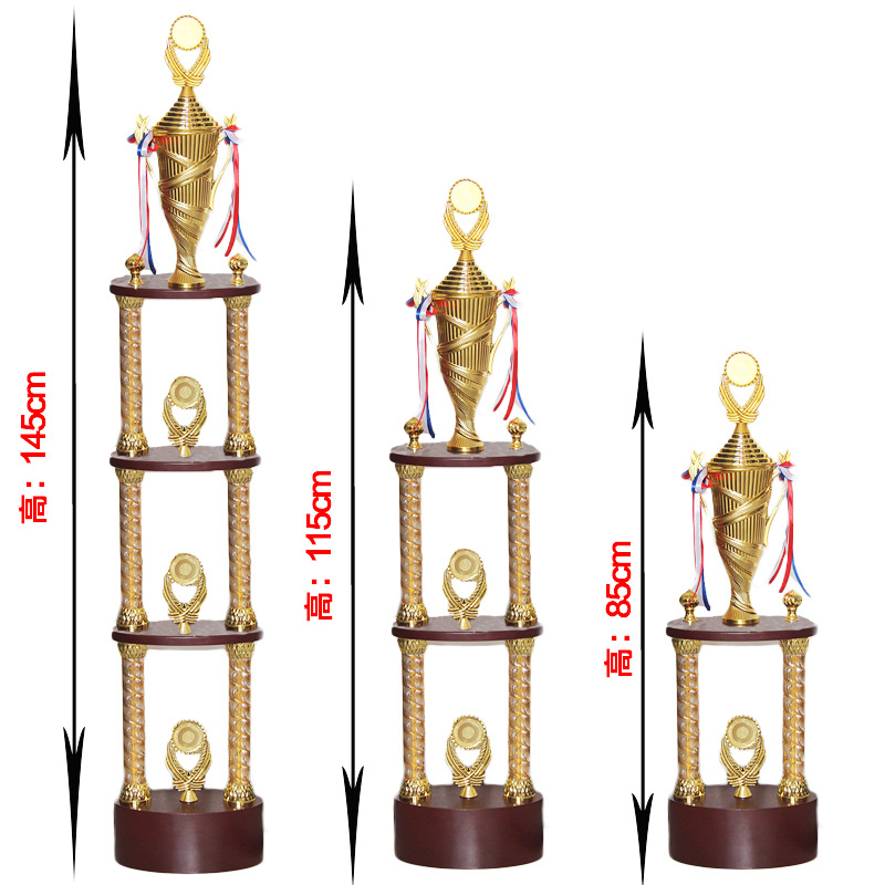 Wholesale of four-column trophies, creative high-end international large-scale competition trophies, corporate annual meeting trophies, and Taekwondo large trophies pic 9