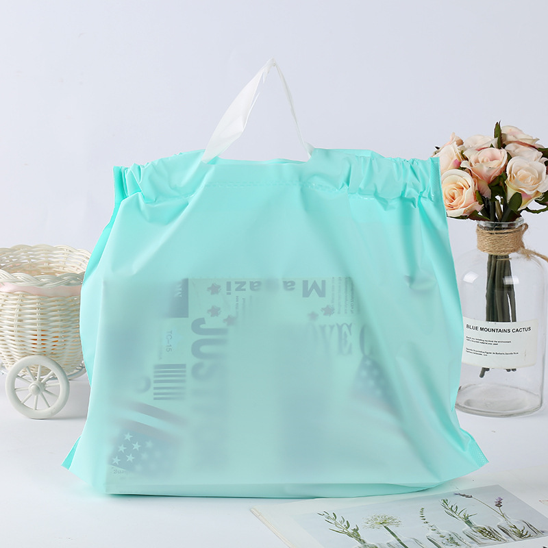 Plastic drawstrap EVA frosted packaging bags for clothing handbags, creative shopping cosmetic gift bags are available upon request pic 7
