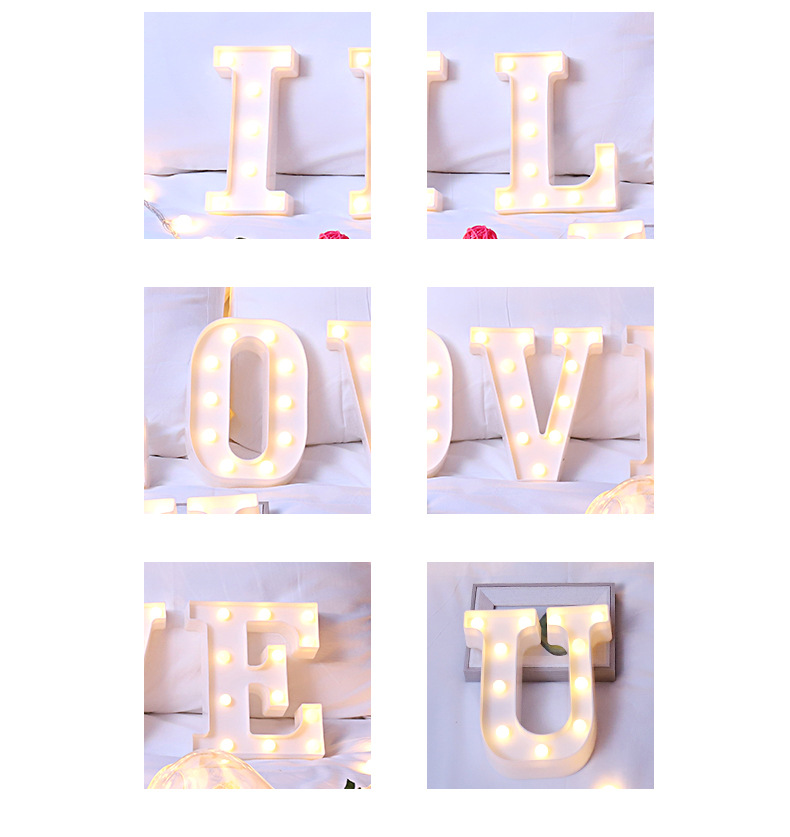Fabricante al por mayor 26 luz de letras en inglés símbolo LED luz de forma de boda pequeña luz de noche propuesta de cumpleaños luz de declaración pic 13